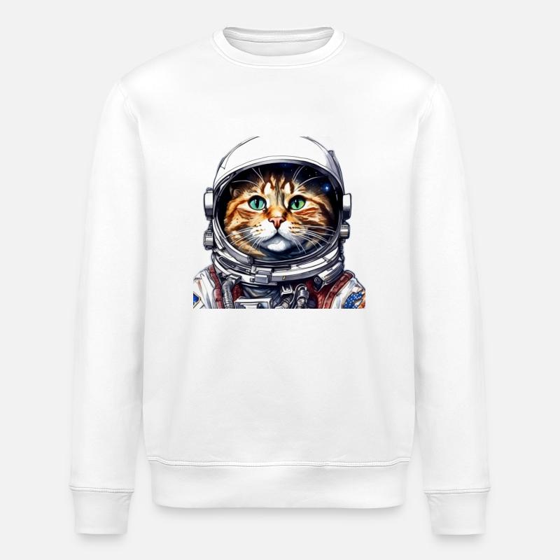 CHAT ASTRONAUTE1 - Sweat bio ROLLER Stanley/Stella Unisexe - blanc