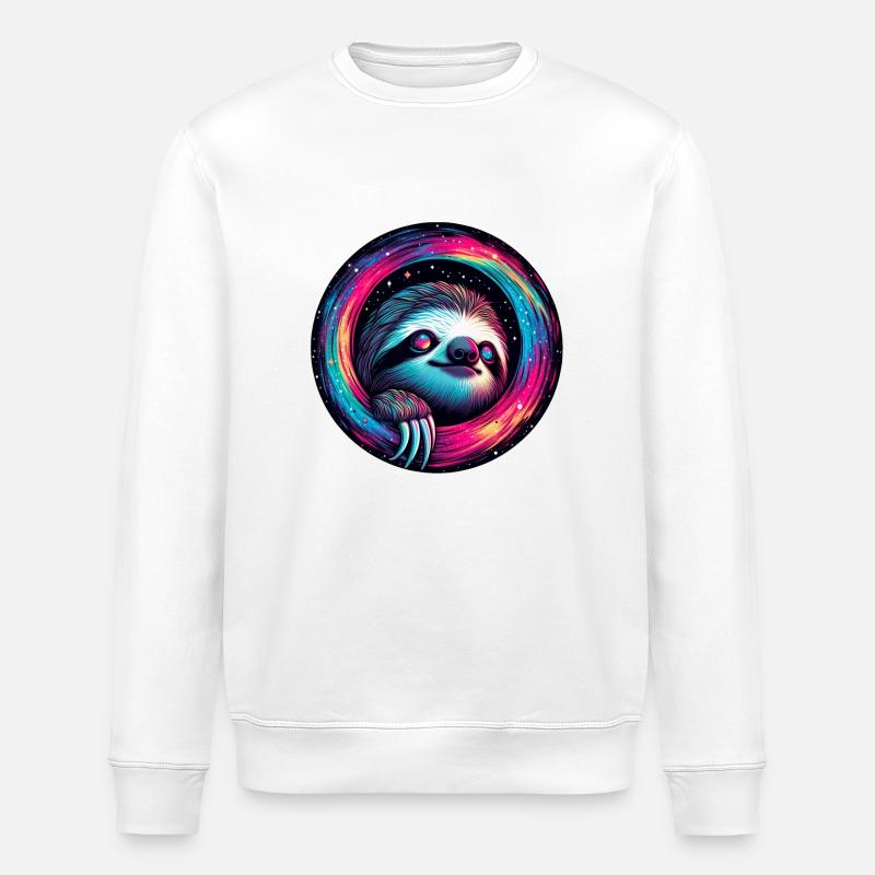 Kosmische Faultiergalaxie Kunst - Stanley/Stella Unisex Bio-Sweatshirt ROLLER - Weiß