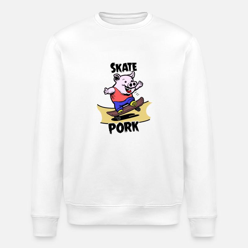 SKATE PORK ! - Sweat bio ROLLER Stanley/Stella Unisexe - blanc