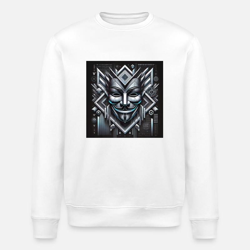 Anon Maske mit 3D Effekt - Stanley/Stella Unisex Bio-Sweatshirt ROLLER - Weiß