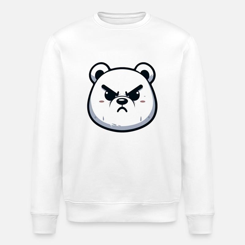 Conception d’ours polaire en colère - Sweat bio ROLLER Stanley/Stella Unisexe - blanc