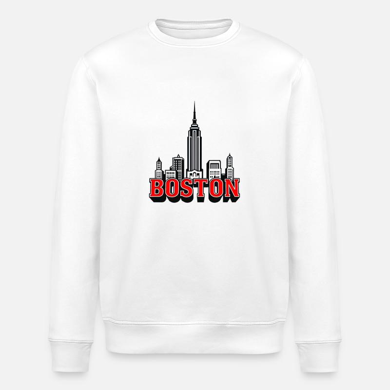 Boston USA Geschenkidee - Stanley/Stella Unisex Bio-Sweatshirt ROLLER - Weiß