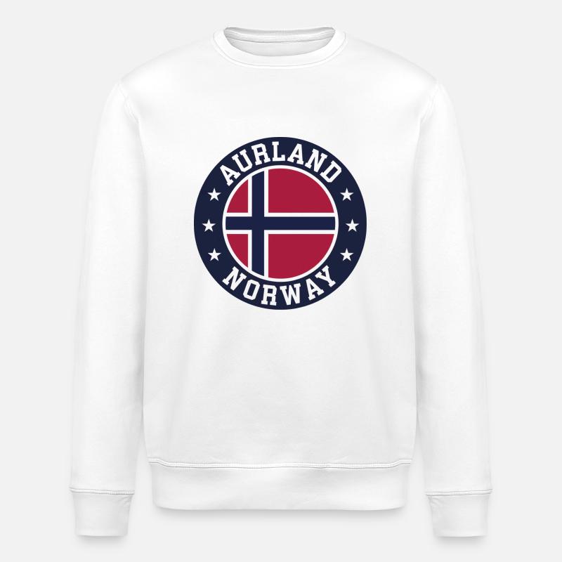 Drapeau Aurland Norway - Sweat bio ROLLER Stanley/Stella Unisexe - blanc