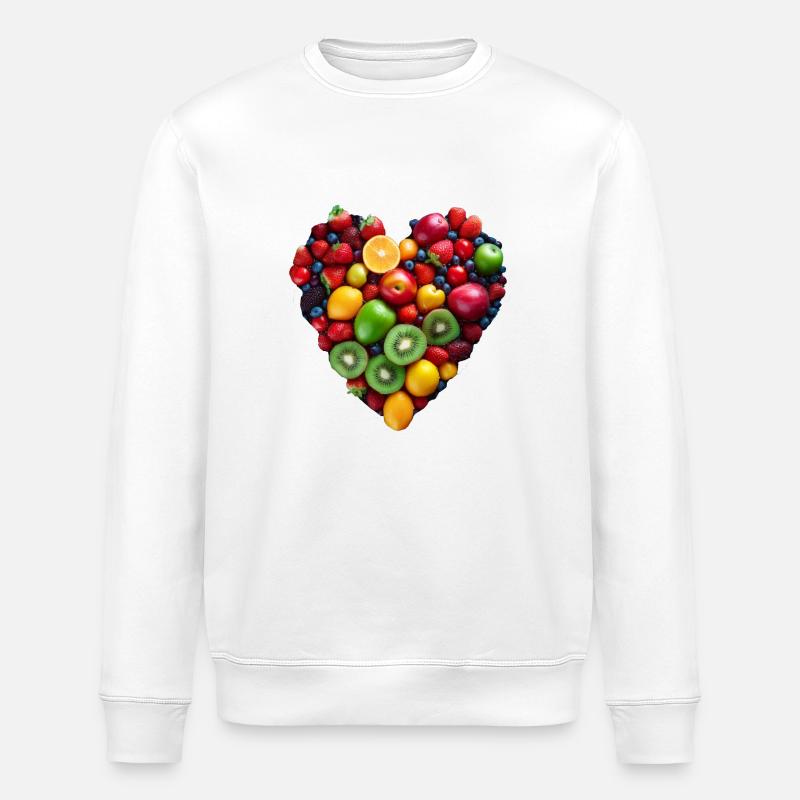 Früchte Herz - Stanley/Stella Unisex Bio-Sweatshirt ROLLER - Weiß
