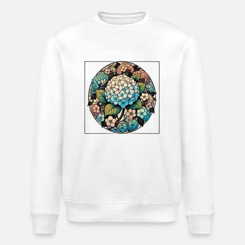 Hydrangeas - Stanley/Stella ROLLER Unisex Organic Sweatshirt - white
