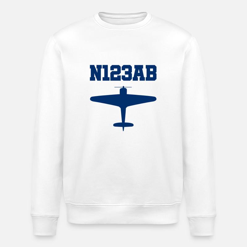 Custom Aviation - Airplane - Flying - Pilot - Stanley/Stella ROLLER Unisex Organic Sweatshirt - white