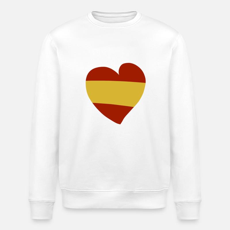 Spanien Herz - Stanley/Stella Unisex Bio-Sweatshirt ROLLER - Weiß