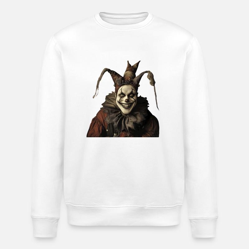 Gruseliger Harlekin - Stanley/Stella Unisex Bio-Sweatshirt ROLLER - Weiß