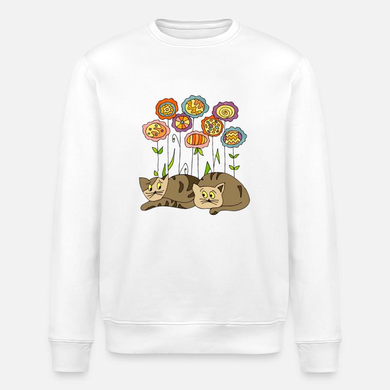 Katzen - Stanley/Stella Unisex Bio-Sweatshirt ROLLER - Weiß
