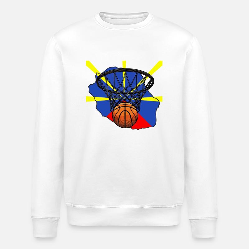 Basket drapeau 974 - Sweat bio ROLLER Stanley/Stella Unisexe - blanc
