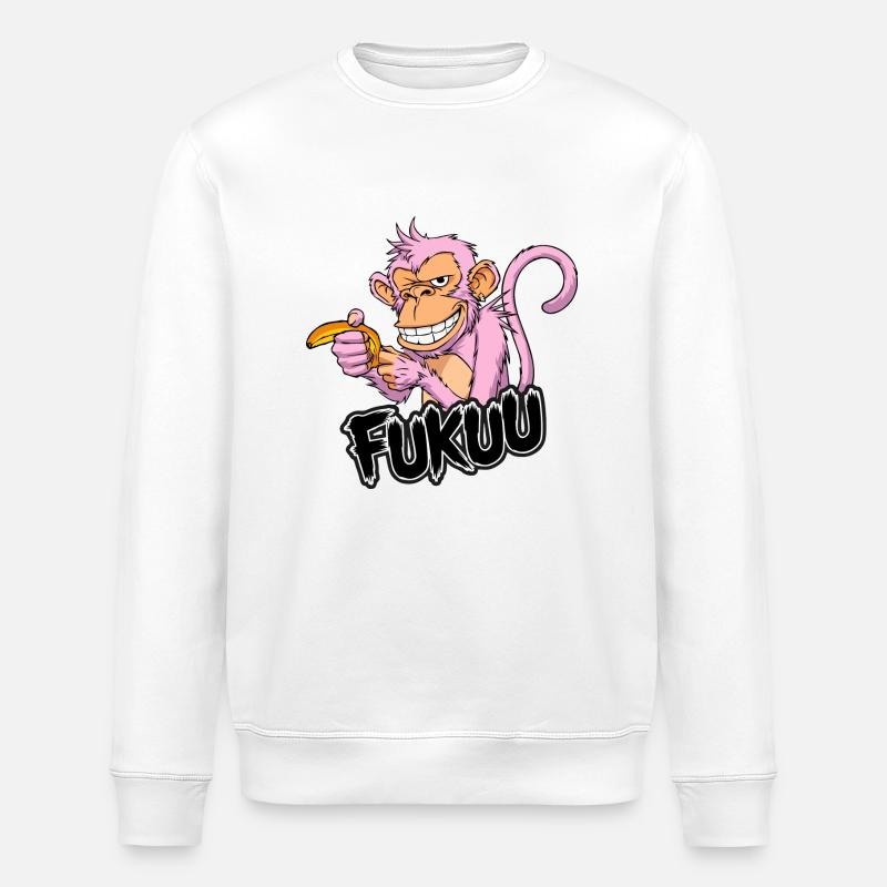 FukUU Singe - Sweat bio ROLLER Stanley/Stella Unisexe - blanc