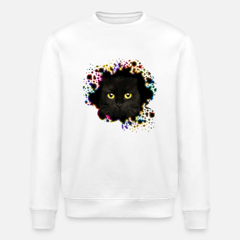 Cat - Stanley/Stella ROLLER Unisex Organic Sweatshirt - white