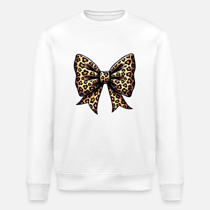 GROSSE SCHLEIFE MIT LEOPARD-TREND - Stanley/Stella Unisex Bio-Sweatshirt ROLLER - Weiß