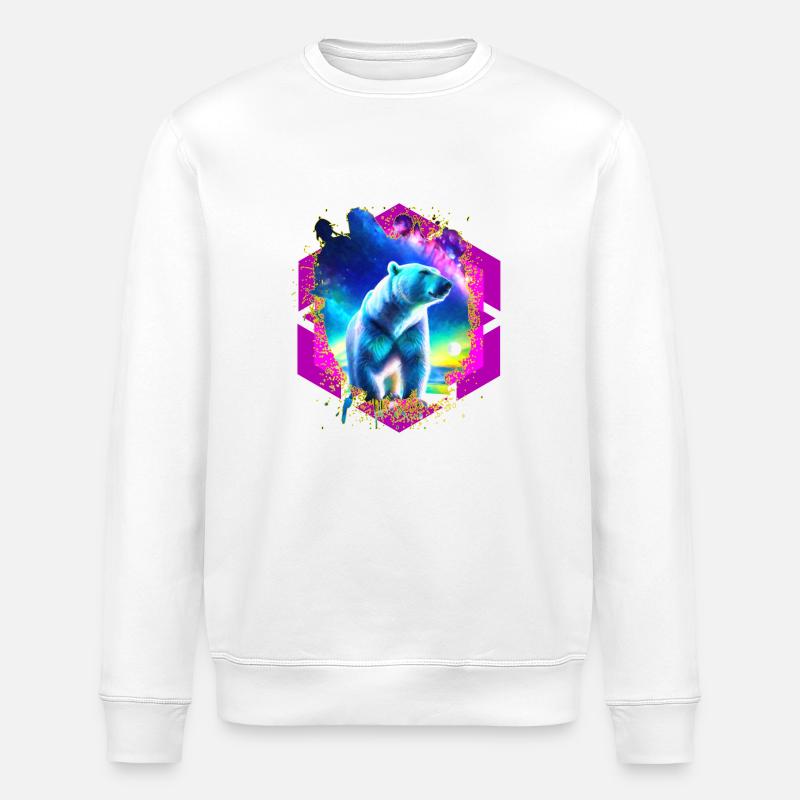 Ours stellaire abstrait - Sweat bio ROLLER Stanley/Stella Unisexe - blanc