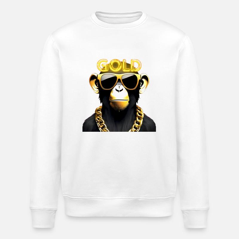 Singe d’or - Sweat bio ROLLER Stanley/Stella Unisexe - blanc