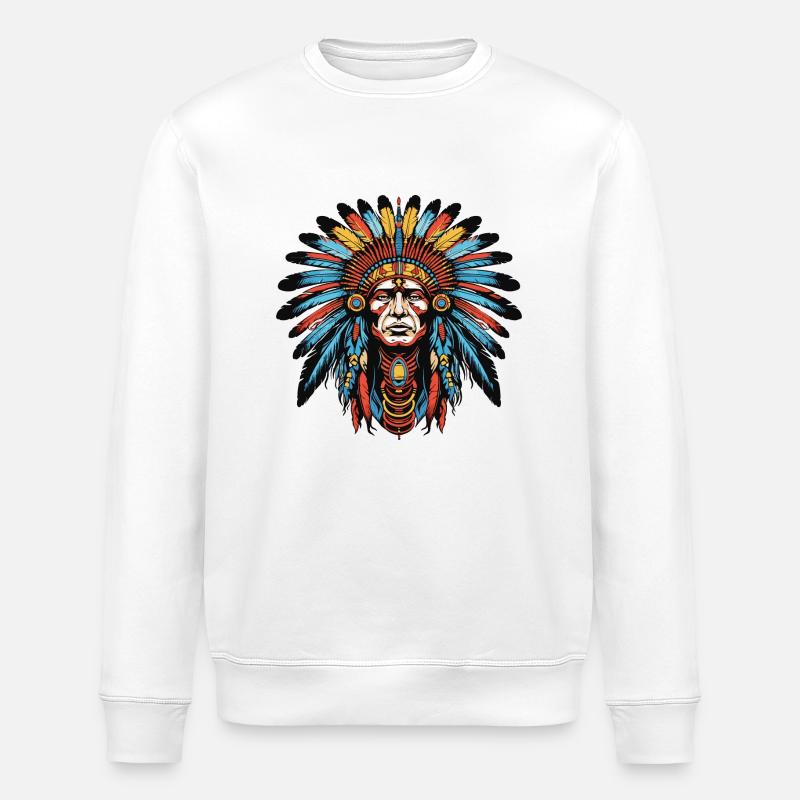 Indianer - Stanley/Stella Unisex Bio-Sweatshirt ROLLER - Weiß
