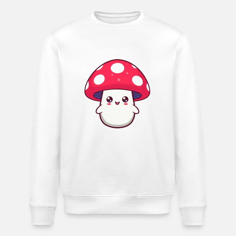 Toadstool Sweet Laugh Mushroom - Stanley/Stella ROLLER Unisex Organic Sweatshirt - white