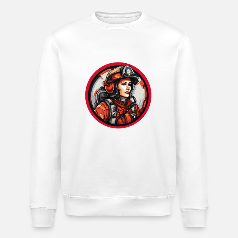 Feuerwehrfrau - Stanley/Stella Unisex Bio-Sweatshirt ROLLER - Weiß