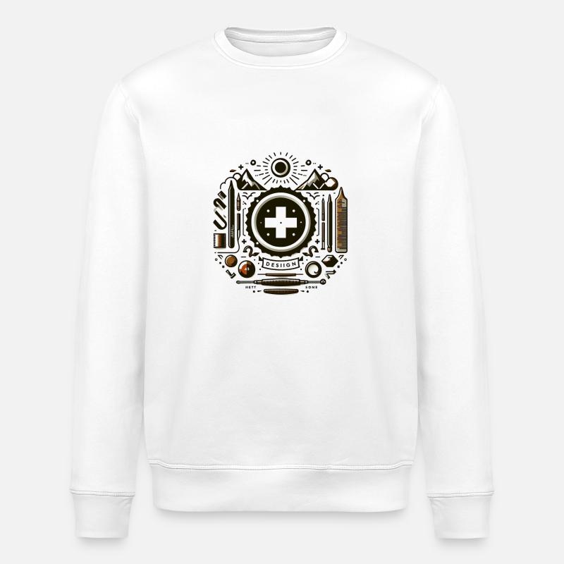 Elemente Frei mit Schweizerkreuz - Stanley/Stella Unisex Bio-Sweatshirt ROLLER - Weiß