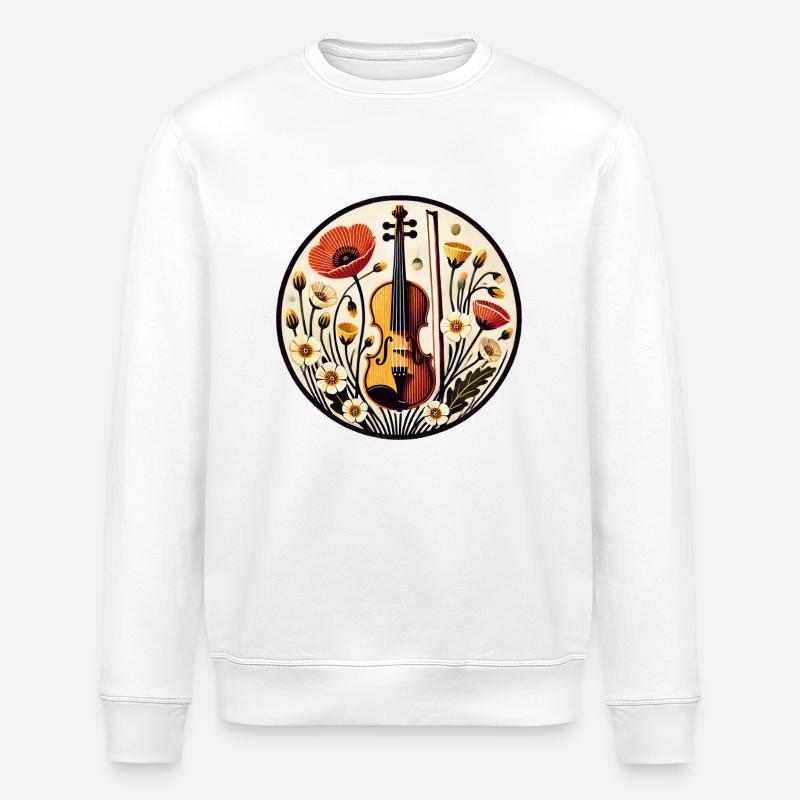 Violin - Stanley/Stella ROLLER Unisex Organic Sweatshirt - white