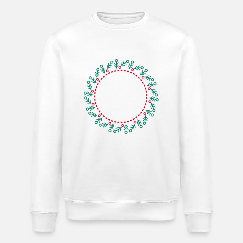 Neujahrs- und Weihnachtskranz - Stanley/Stella Unisex Bio-Sweatshirt ROLLER - Weiß