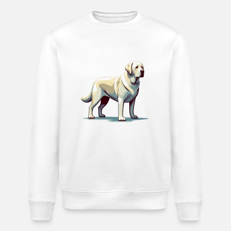 Labrador blanc debout - Sweat bio ROLLER Stanley/Stella Unisexe - blanc