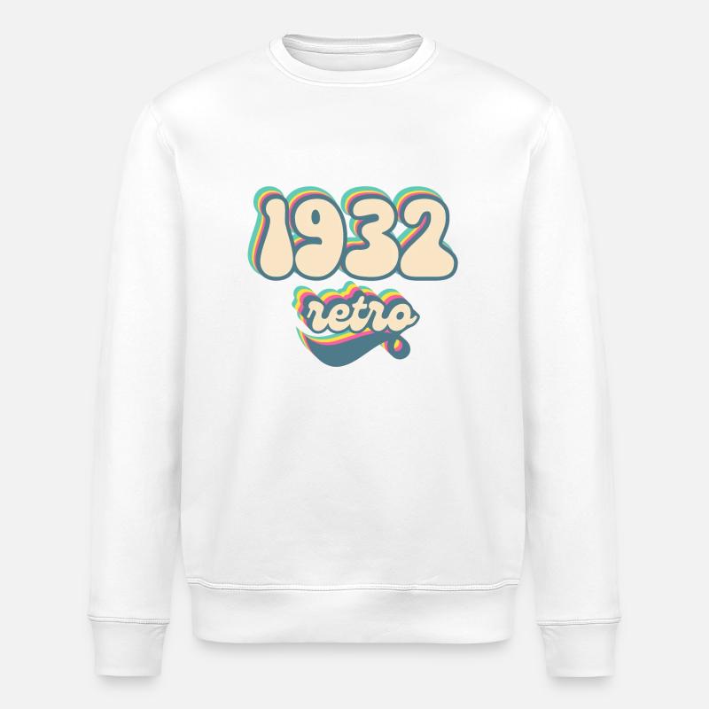1932 Retro Gift Idea - Stanley/Stella ROLLER Unisex Organic Sweatshirt - white
