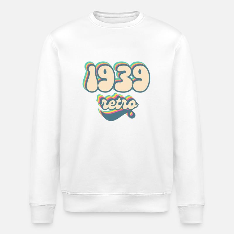 1939 Retro Gift Idea - Stanley/Stella ROLLER Unisex Organic Sweatshirt - white