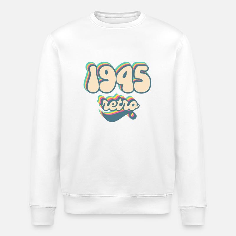 1945 Retro Geschenkidee - Stanley/Stella Unisex Bio-Sweatshirt ROLLER - Weiß