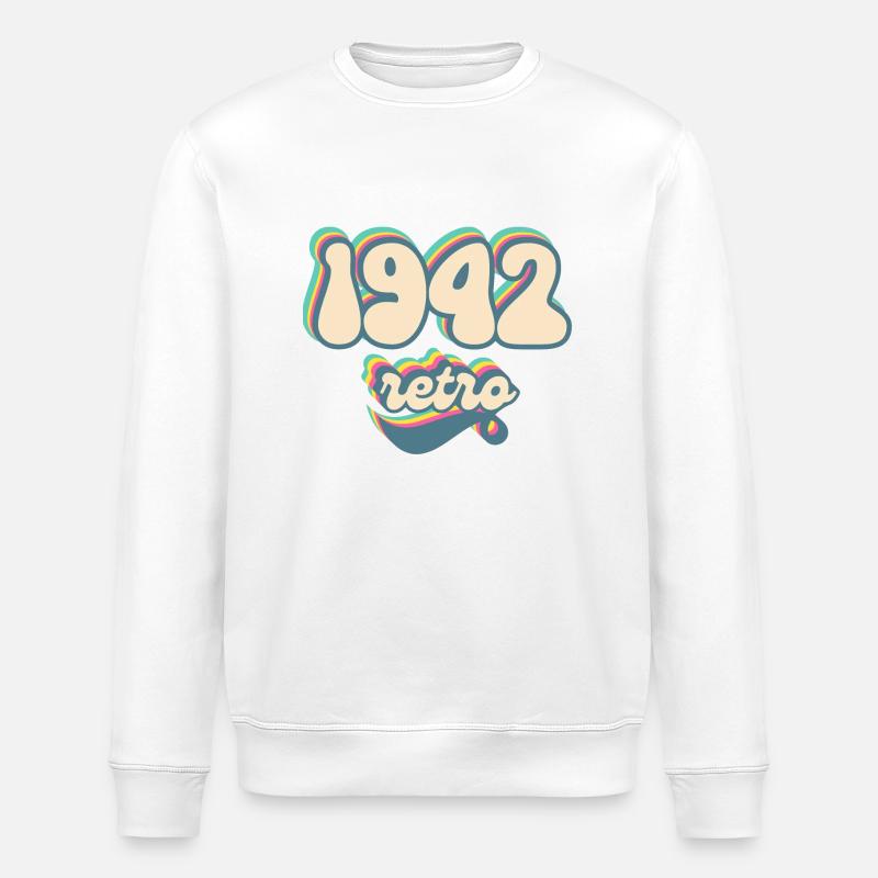 1942 Retro Geschenkidee - Stanley/Stella Unisex Bio-Sweatshirt ROLLER - Weiß