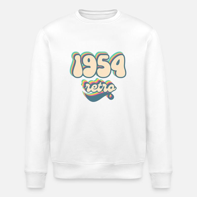 1954 Retro Geschenkidee - Stanley/Stella Unisex Bio-Sweatshirt ROLLER - Weiß