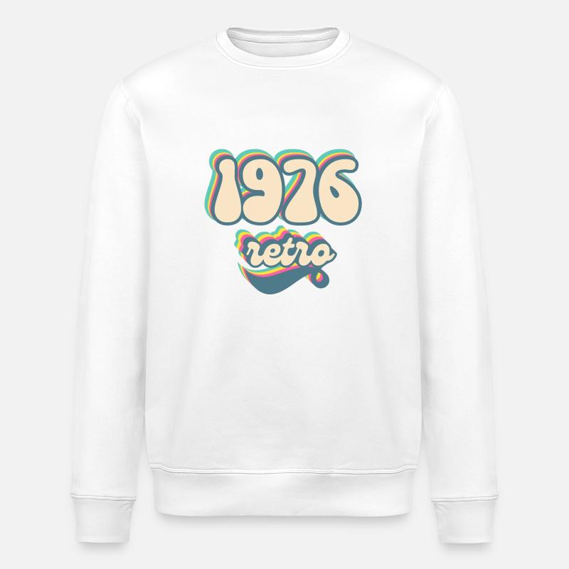 1976 Retro Geschenkidee - Stanley/Stella Unisex Bio-Sweatshirt ROLLER - Weiß