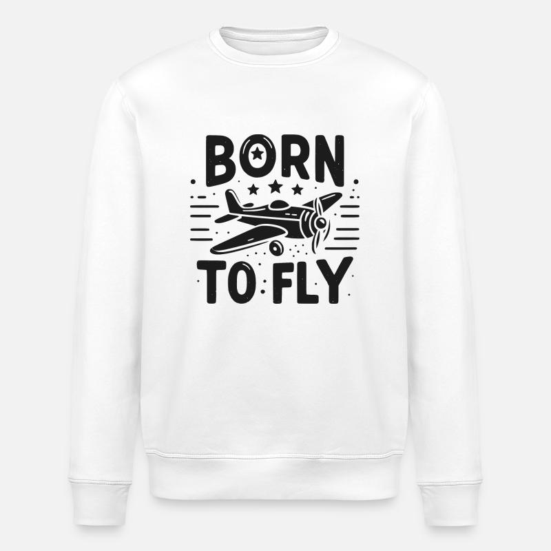 Born to Fly - Stanley/Stella ROLLER Unisex Organic Sweatshirt - white