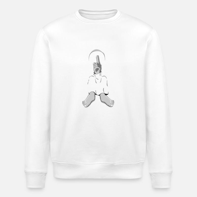 UNBEKANNTES SCHWEIGEN - Stanley/Stella Unisex Bio-Sweatshirt ROLLER - Weiß