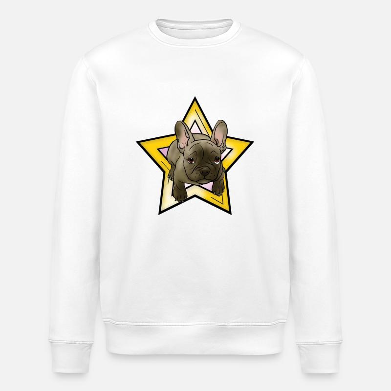 Chiot bouledogue français avec étoile - Sweat bio ROLLER Stanley/Stella Unisexe - blanc