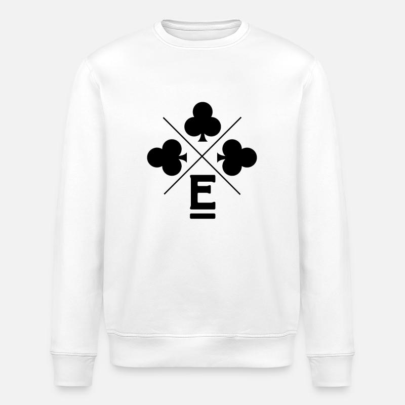 Buchstabe e Glücksklee - Stanley/Stella Unisex Bio-Sweatshirt ROLLER - Weiß