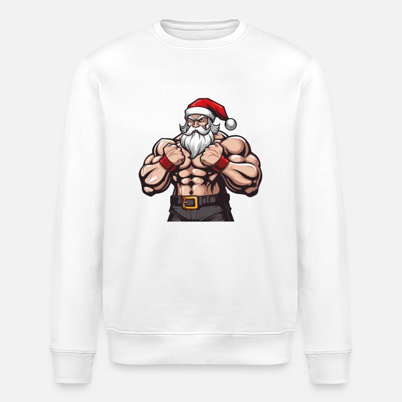 weihnachtsmann stark - Stanley/Stella Unisex Bio-Sweatshirt ROLLER - Weiß