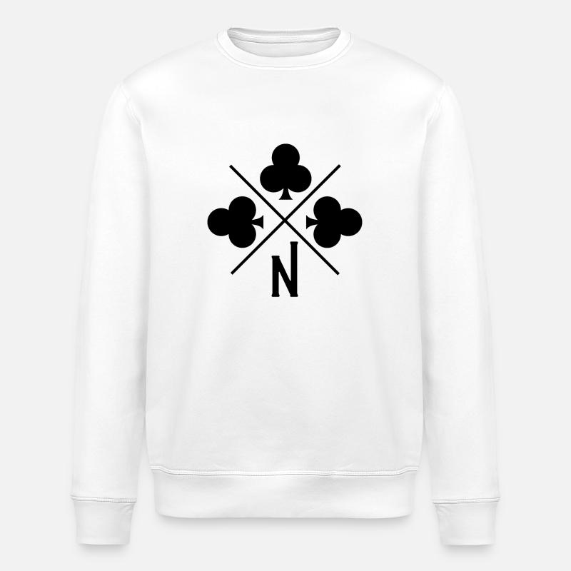 Glücksklee Buchstabe n - Stanley/Stella Unisex Bio-Sweatshirt ROLLER - Weiß