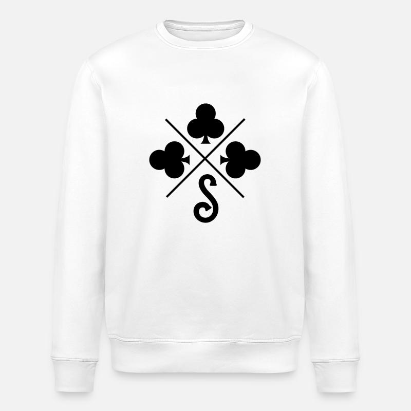 Glücksklee-Buchstabe - Stanley/Stella Unisex Bio-Sweatshirt ROLLER - Weiß