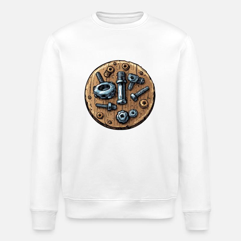 Schrauben & Muttern: Handwerk mit Herz! - Stanley/Stella Unisex Bio-Sweatshirt ROLLER - Weiß