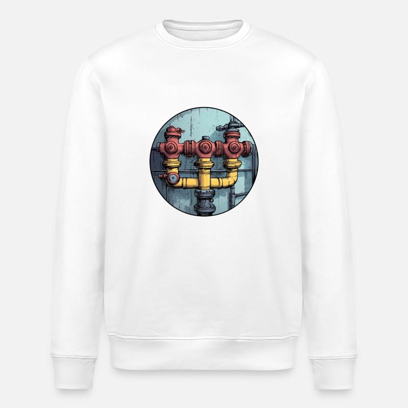 Industrielle Rohrkonstruktion - Stanley/Stella Unisex Bio-Sweatshirt ROLLER - Weiß
