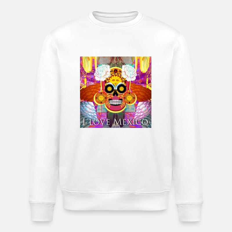Mexiko Schädel - Stanley/Stella Unisex Bio-Sweatshirt ROLLER - Weiß
