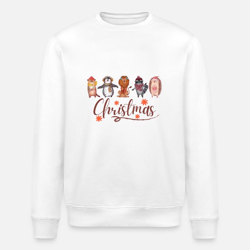 Animal Christmas - Stanley/Stella Unisex Bio-Sweatshirt ROLLER - Weiß