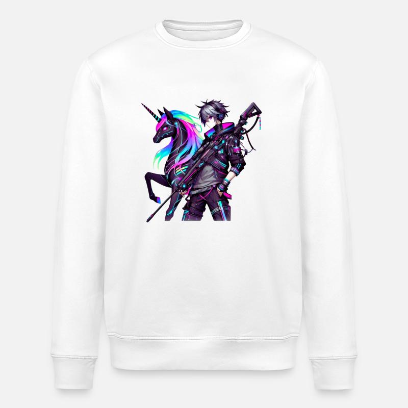Neon Cyber Rebellion - Stanley/Stella Unisex Bio-Sweatshirt ROLLER - Weiß