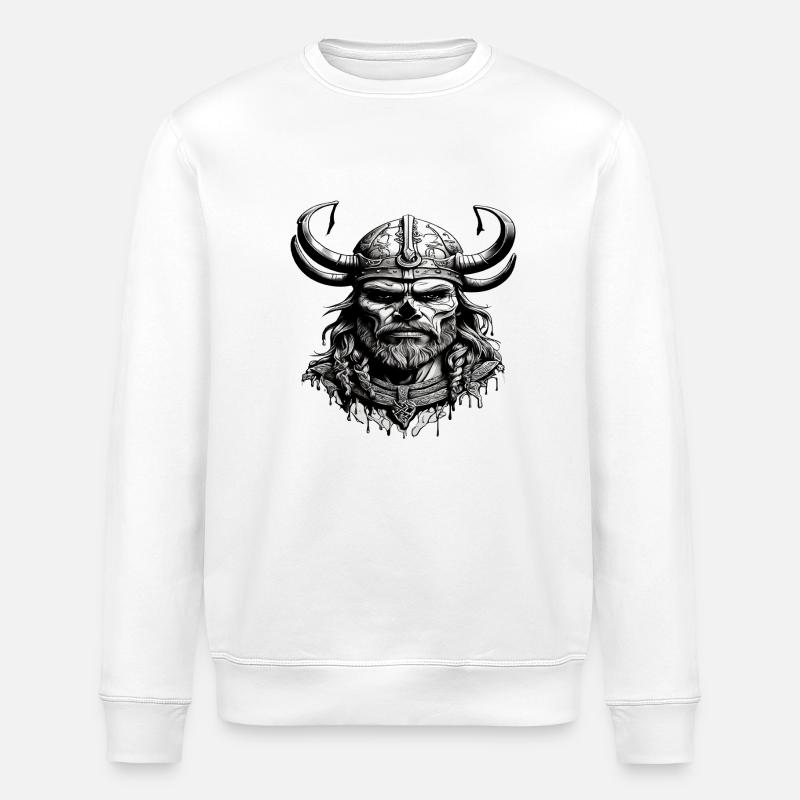Wikinger Schädel - Stanley/Stella Unisex Bio-Sweatshirt ROLLER - Weiß
