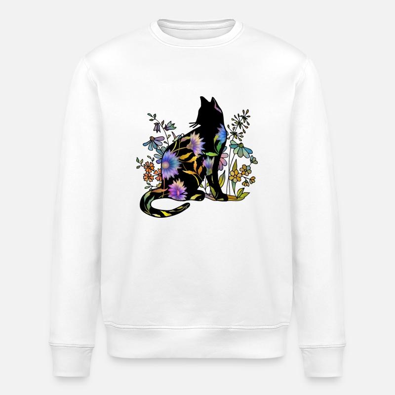 Cat - Stanley/Stella ROLLER Unisex Organic Sweatshirt - white