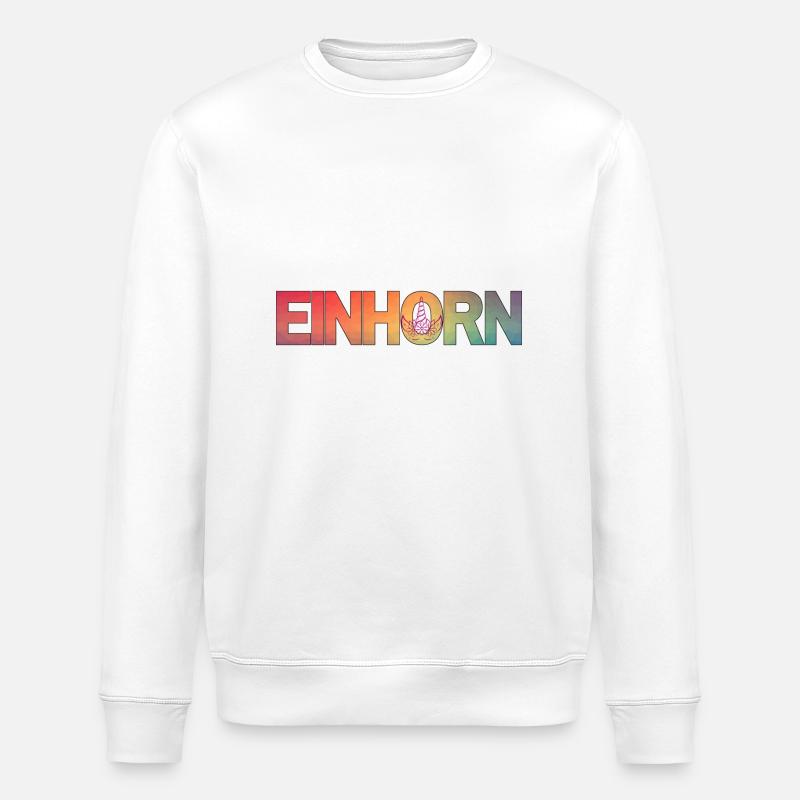 Regenbogen-Einhorn-Magie - Stanley/Stella Unisex Bio-Sweatshirt ROLLER - Weiß