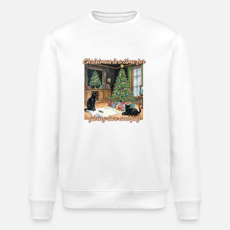 Weihnachtskatzen - Stanley/Stella Unisex Bio-Sweatshirt ROLLER - Weiß