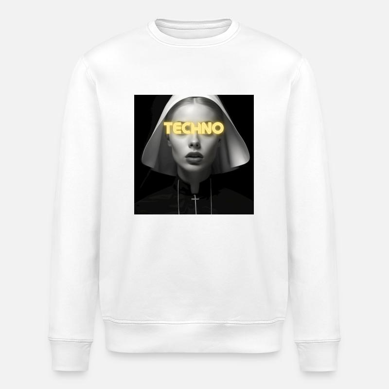 Sweet Techno Nun - Rave Design - Stanley/Stella Unisex Bio-Sweatshirt ROLLER - Weiß