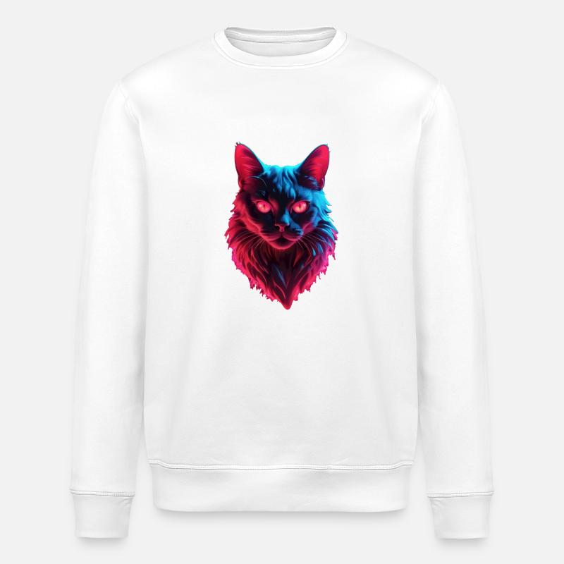 Katze - Stanley/Stella Unisex Bio-Sweatshirt ROLLER - Weiß